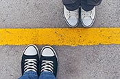 shoes on street